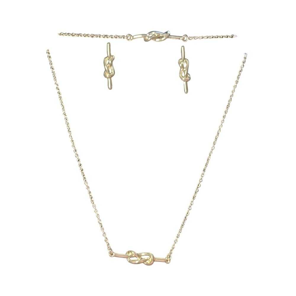 Versona Silver Tone Love Knot Jewelry Set